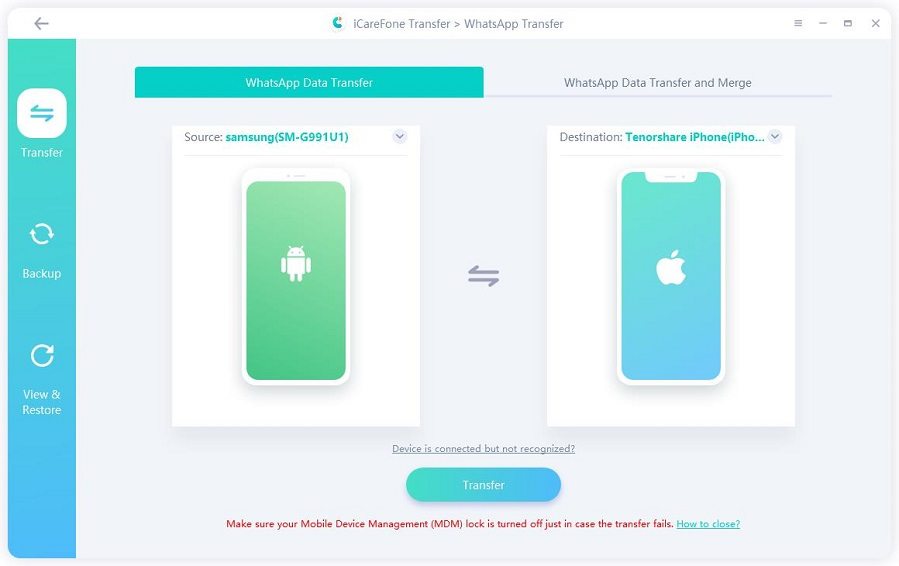 whatsapp transfer between android and iphone